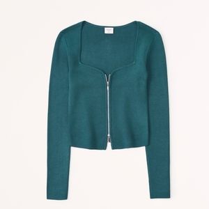 Zip Up Notch Slim Sweater